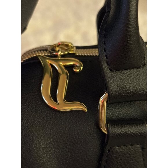 Juicy Couture Black Rhinestone Logo Mini Satchel With Adjustable Strap & Gold - Picture 9 of 15
